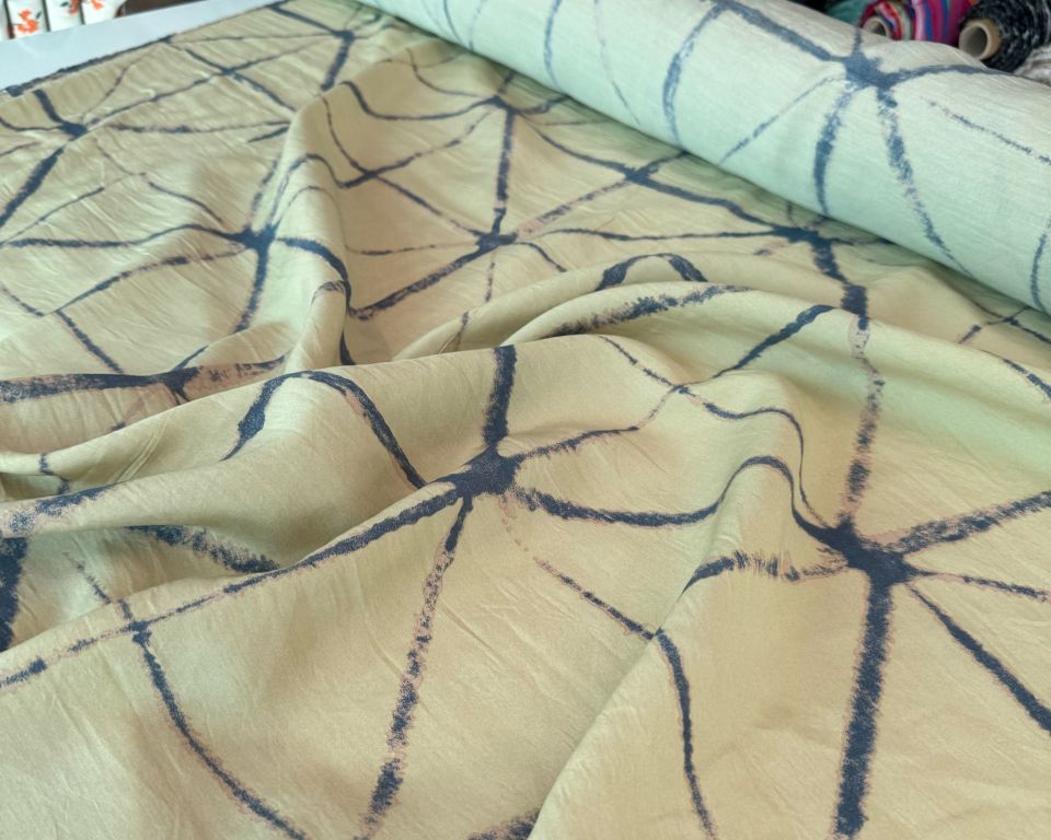 Ayrobin Kumaş (Tensel/Modal Kumaş)  Çatkı Desen Bej Renk