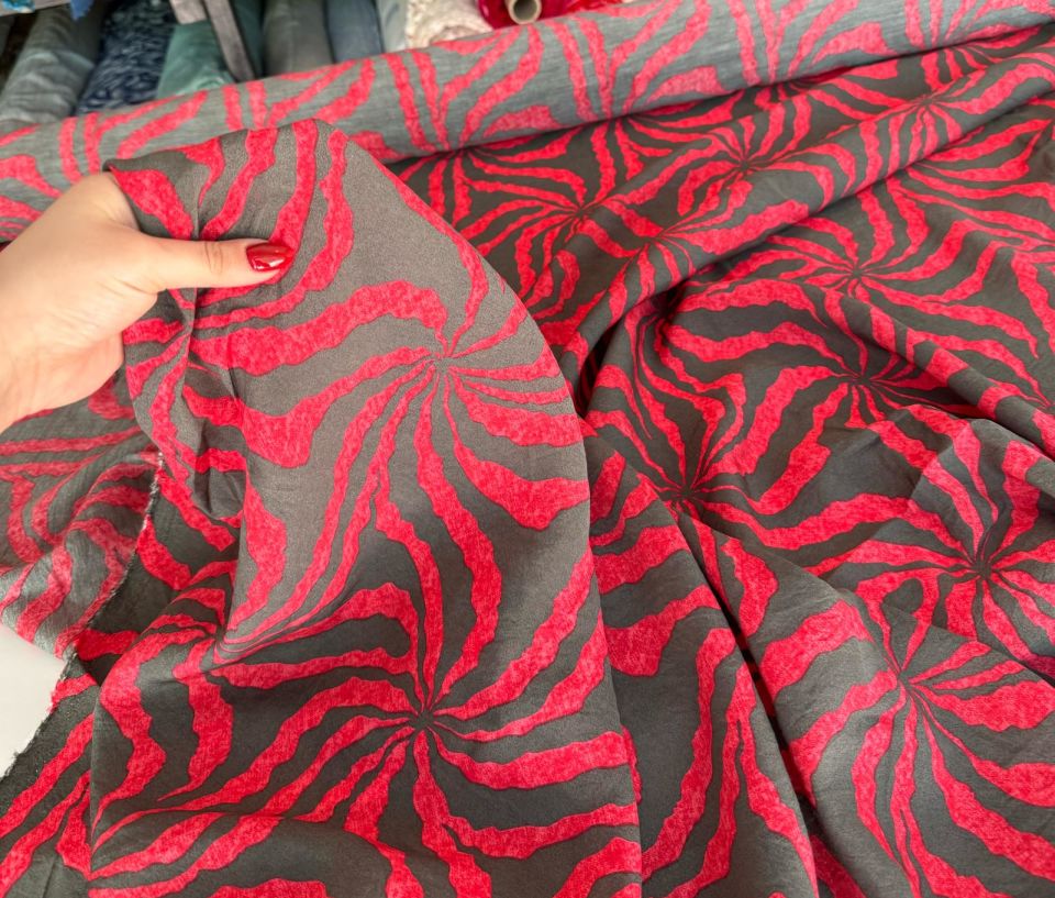 Ayrobin Kumaş (Tensel/Modal Kumaş) Bordo Yıldız Desen