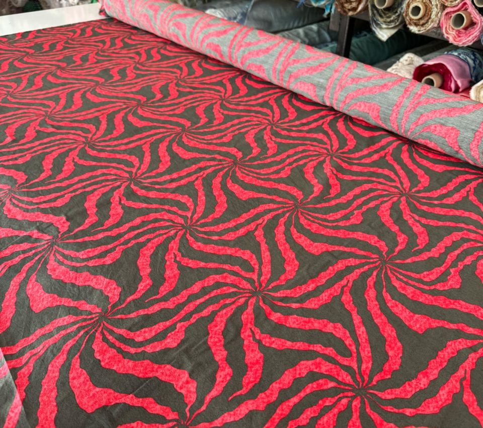 Ayrobin Kumaş (Tensel/Modal Kumaş) Bordo Yıldız Desen