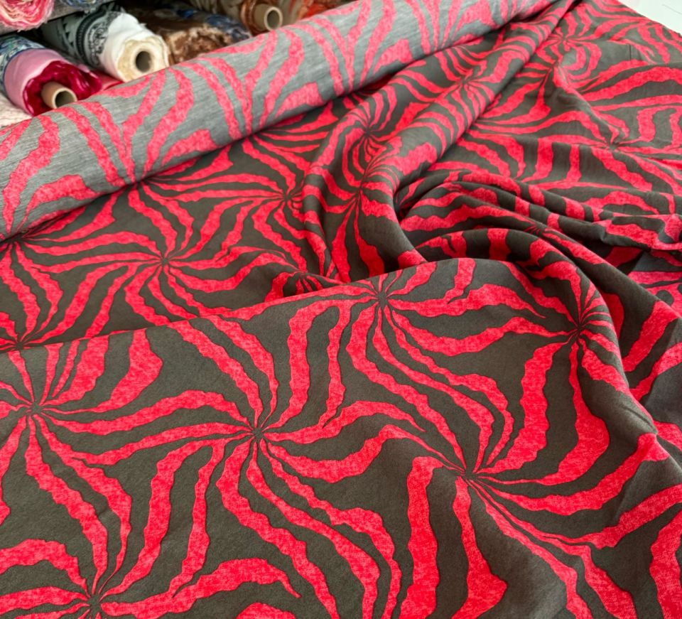 Ayrobin Kumaş (Tensel/Modal Kumaş) Bordo Yıldız Desen