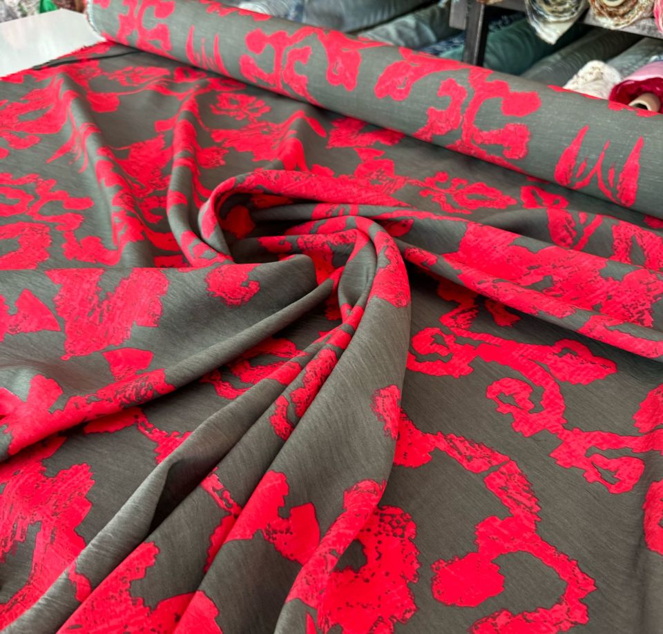 Ayrobin Kumaş (Tensel/Modal Kumaş) Madina Desen Bordo