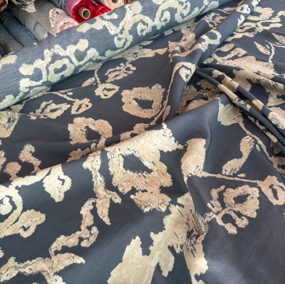 Ayrobin Kumaş (Tensel/Modal Kumaş) Madina Desen Antrasit