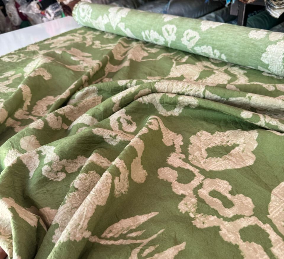 Ayrobin Kumaş (Tensel/Modal Kumaş) Madina Desen Yeşil