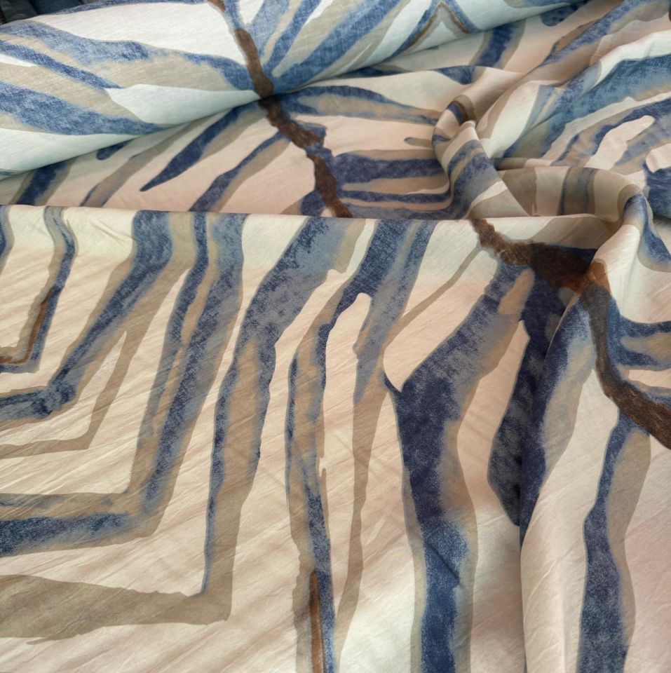 Ayrobin Kumaş (Tensel/Modal Kumaş) Balıksırtı Desenli Mavi