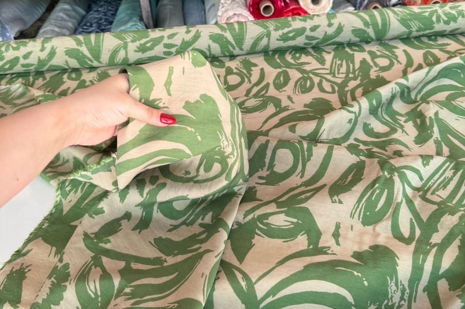 Ayrobin Kumaş (Tensel/Modal Kumaş) Desenli Yeşil