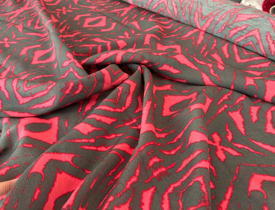 Ayrobin Kumaş (Tensel/Modal Kumaş) Geometrik Şekil Bordo