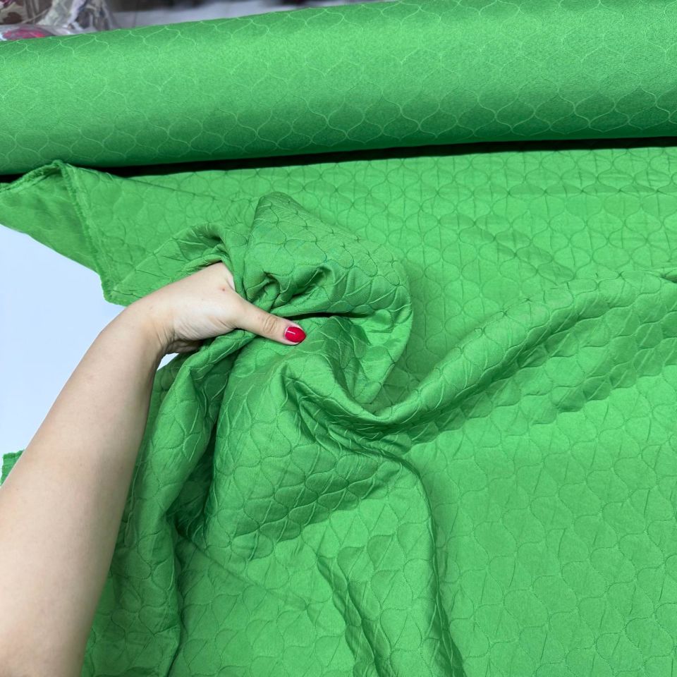 Kapitone Kumaş Çift En Yeşil Renk