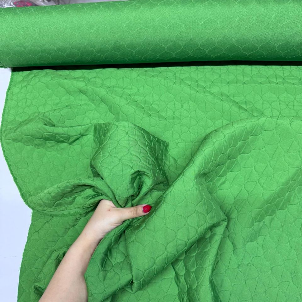 Kapitone Kumaş Çift En Yeşil Renk