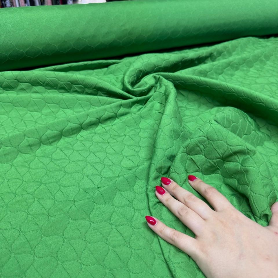 Kapitone Kumaş Çift En Yeşil Renk