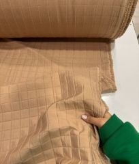 Kapitone Kumaş Sütlü Kahve Renk