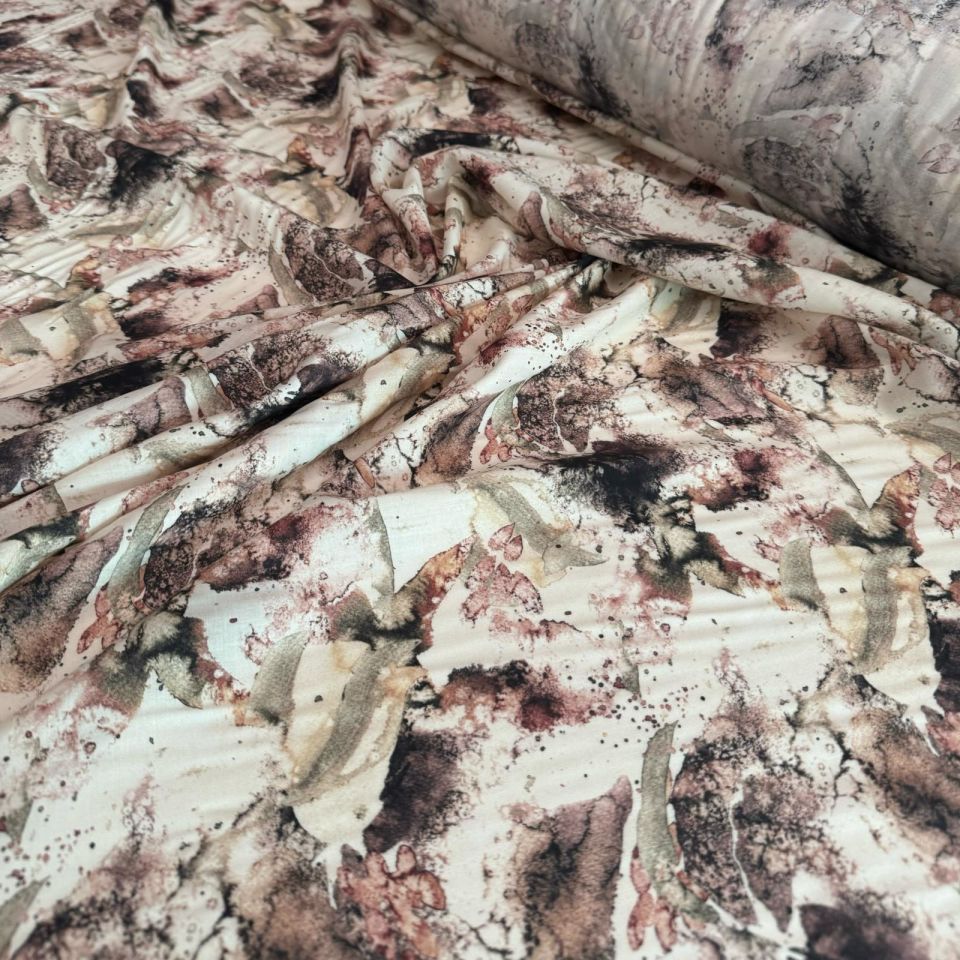 Vual Kumaş %100 Pamuk Kahverengi Desenli