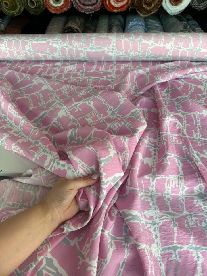 Ayrobin Kumaş Modal Desenli Pembe Renk