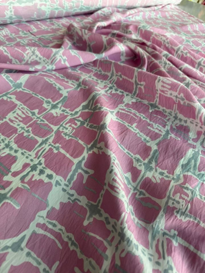 Ayrobin Kumaş Modal Desenli Pembe Renk