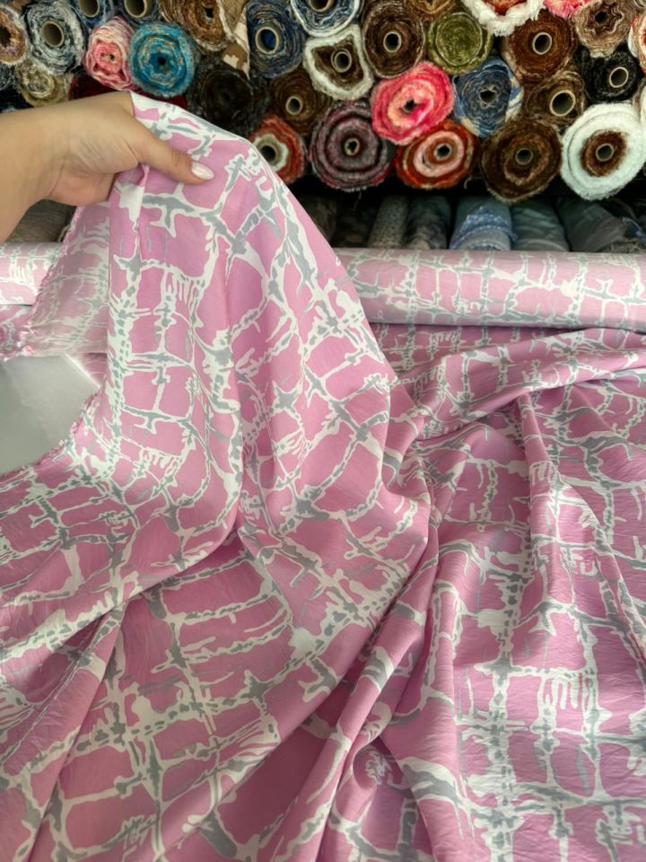 Ayrobin Kumaş Modal Desenli Pembe Renk