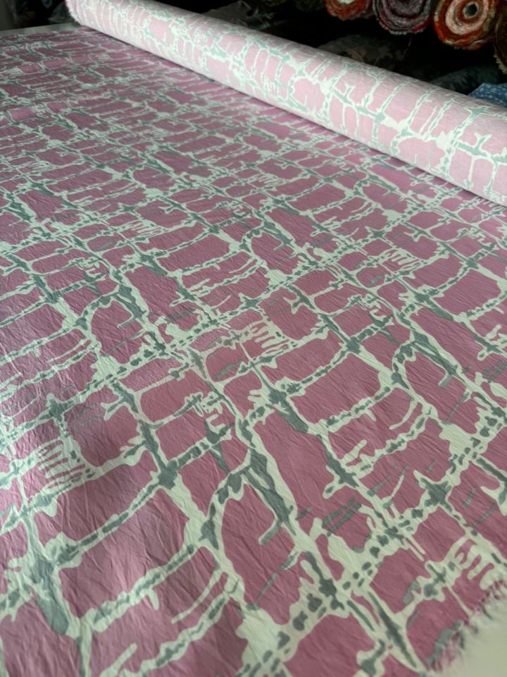 Ayrobin Kumaş Modal Desenli Pembe Renk