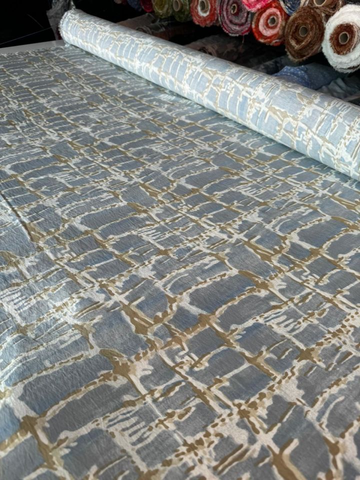 Ayrobin Kumaş Modal Desenli Mavi Renk