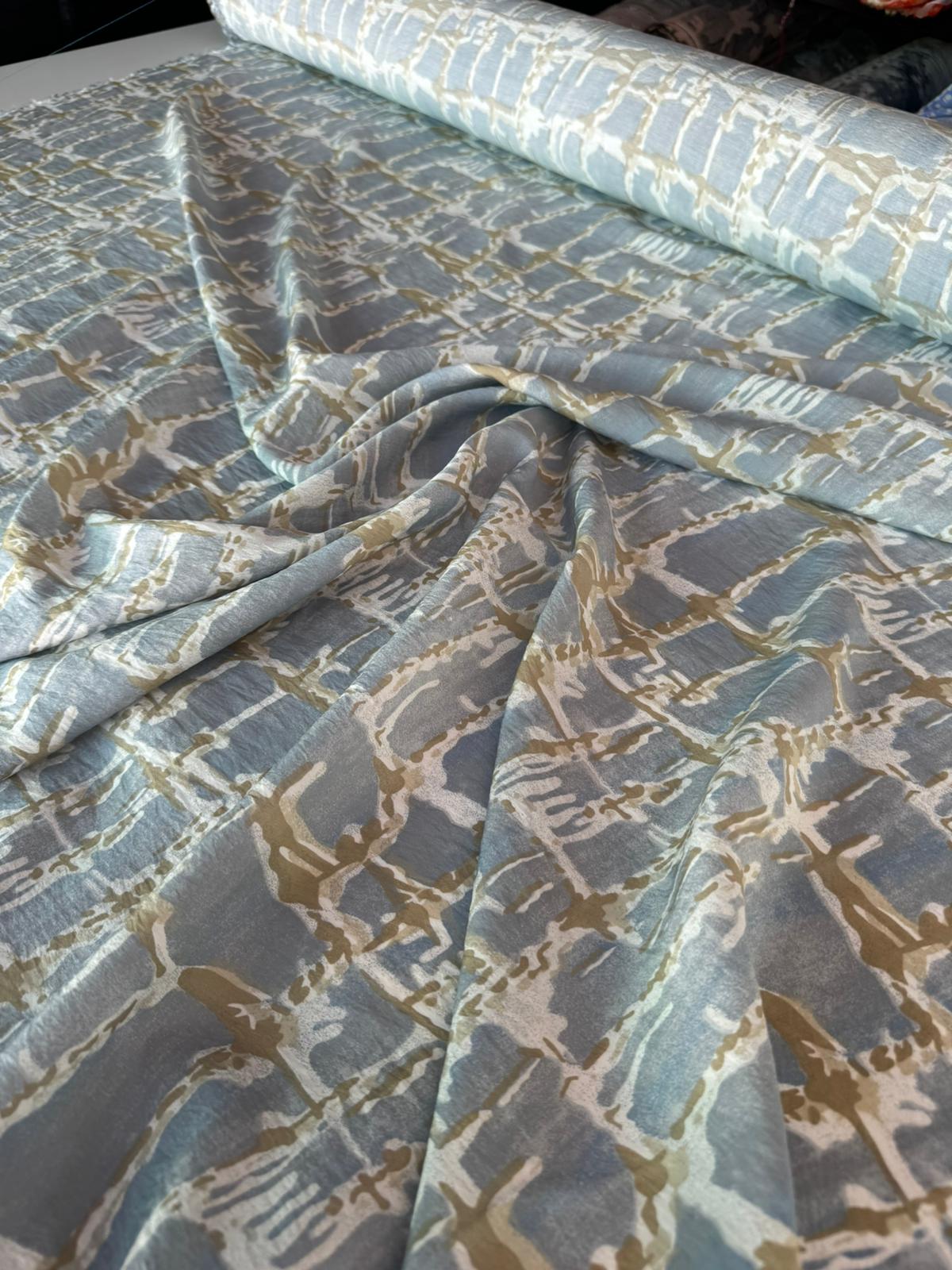 Ayrobin Kumaş Modal Desenli Mavi Renk