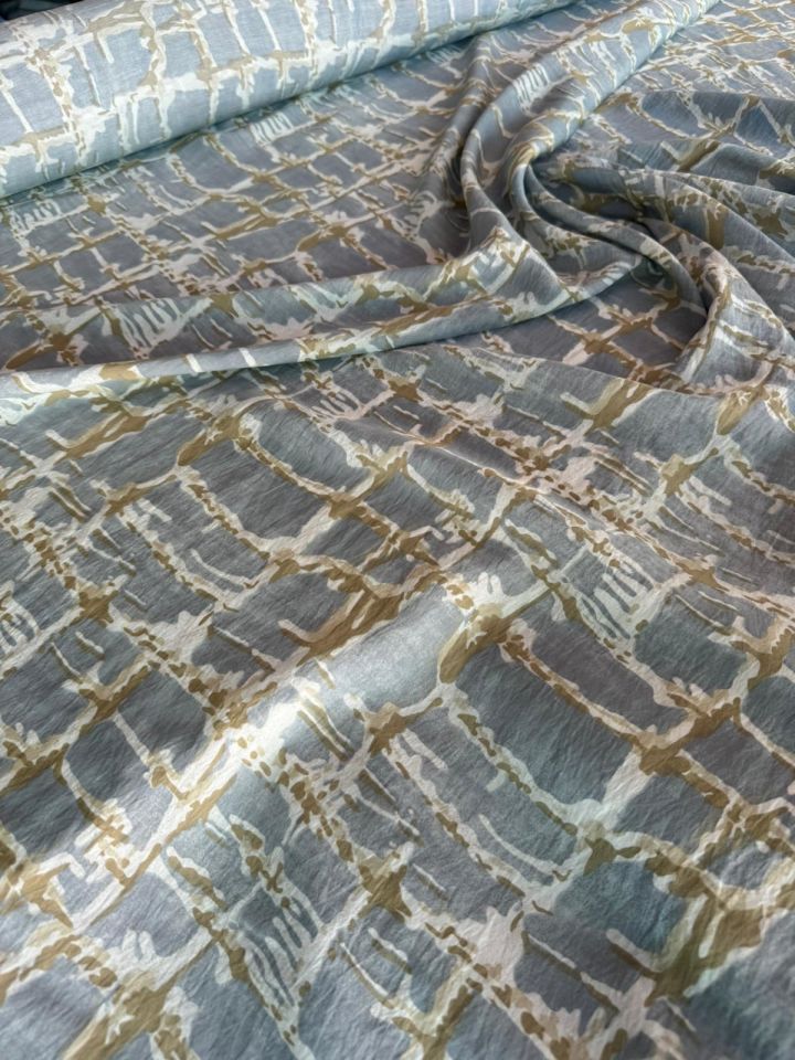 Ayrobin Kumaş Modal Desenli Mavi Renk