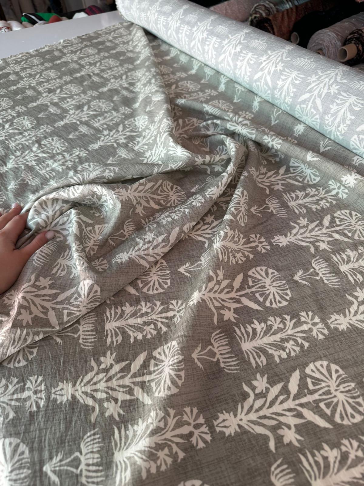 Ayrobin Kumaş Modal Etnik Desenli Çiçek Desenli