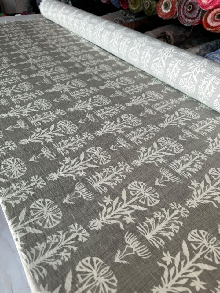 Ayrobin Kumaş Modal Etnik Desenli Çiçek Desenli