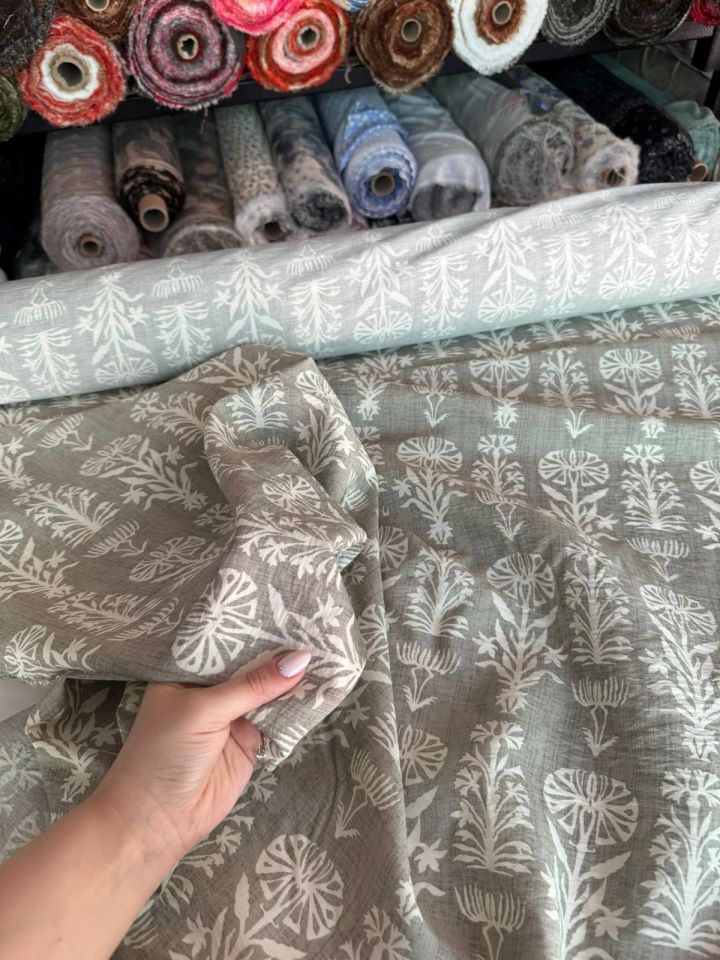 Ayrobin Kumaş Modal Etnik Desenli Çiçek Desenli