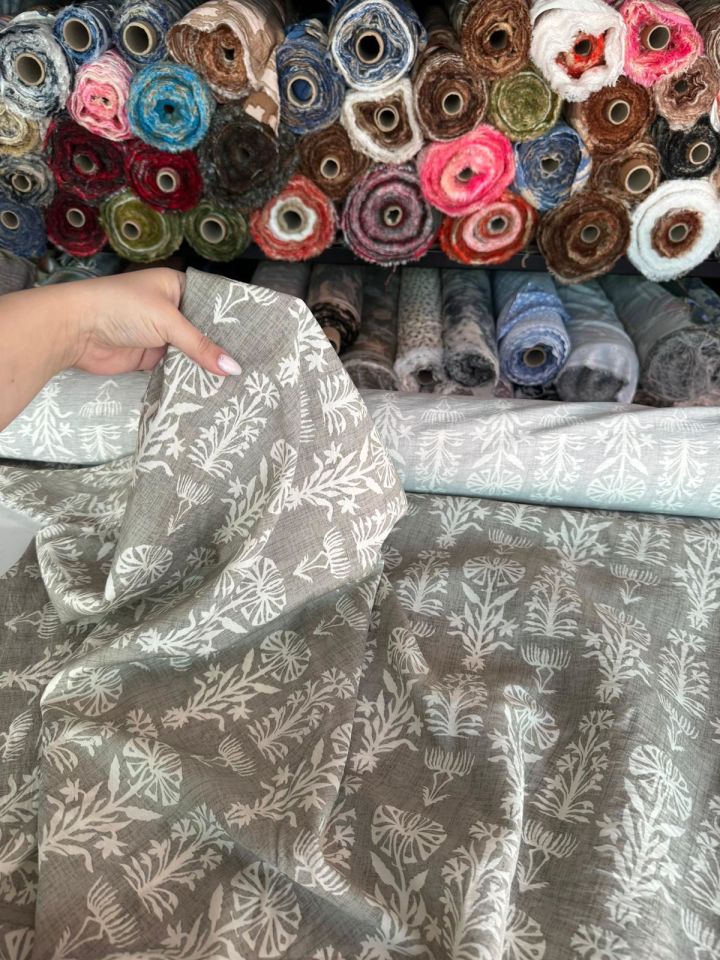 Ayrobin Kumaş Modal Etnik Desenli Çiçek Desenli