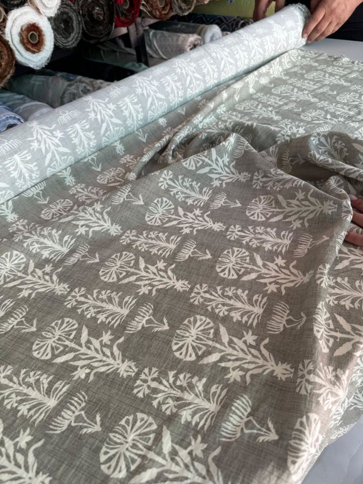 Ayrobin Kumaş Modal Etnik Desenli Çiçek Desenli