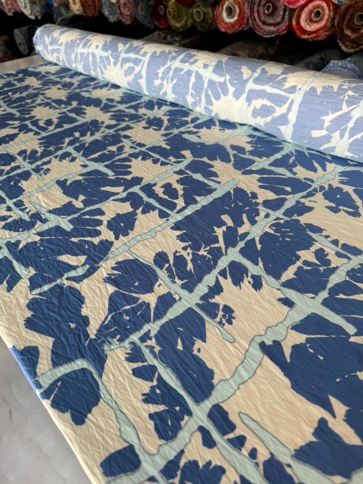 Ayrobin Kumaş Modal Desenli Mavi Renk