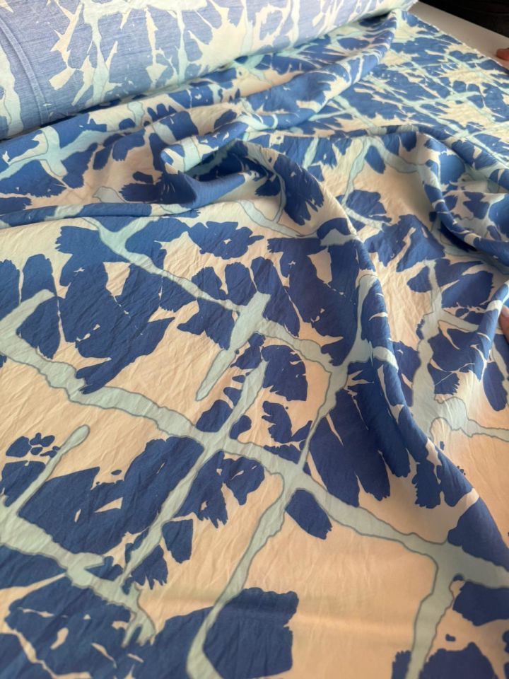 Ayrobin Kumaş Modal Desenli Mavi Renk