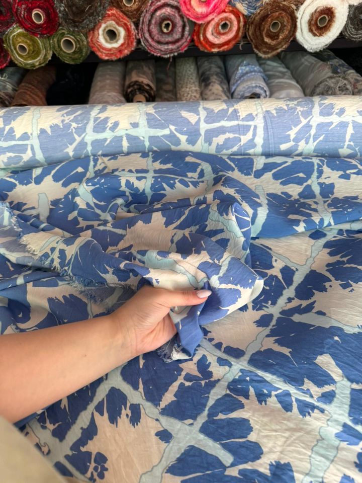 Ayrobin Kumaş Modal Desenli Mavi Renk