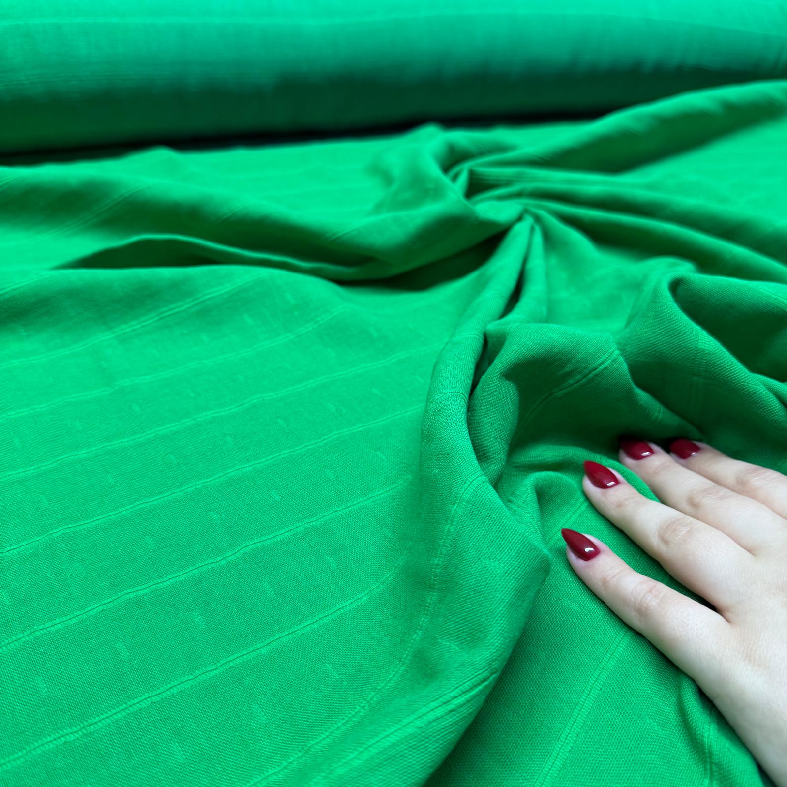 Double Müslin Çift Katlı Yeşil Renk En 150 cm %100 Pamuk