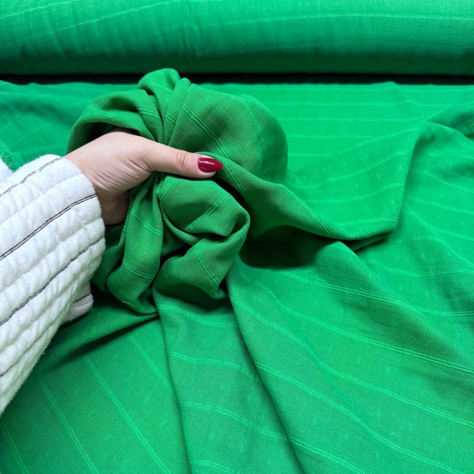 Double Müslin Çift Katlı Yeşil Renk En 150 cm %100 Pamuk