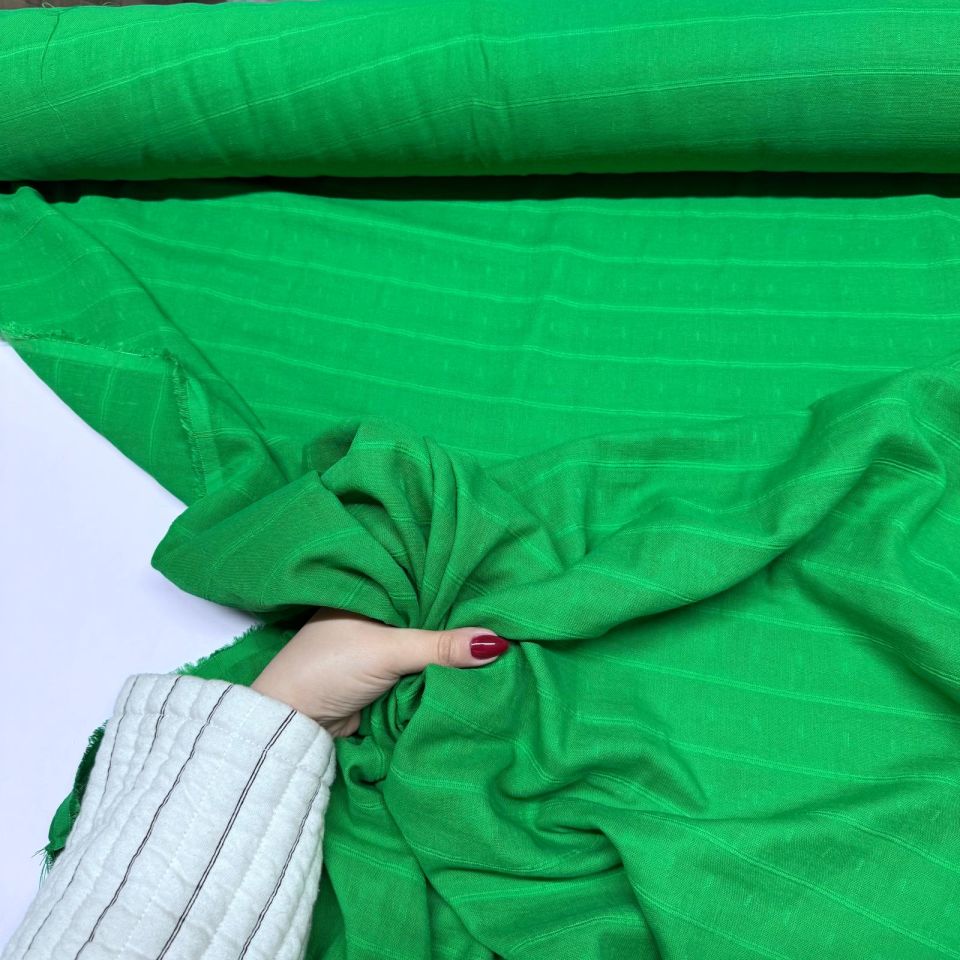Double Müslin Çift Katlı Yeşil Renk En 150 cm %100 Pamuk