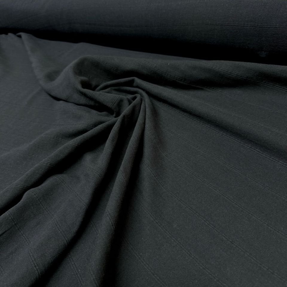 Double Müslin Çift Katlı Siyah Renk En 150 cm %100 Pamuk