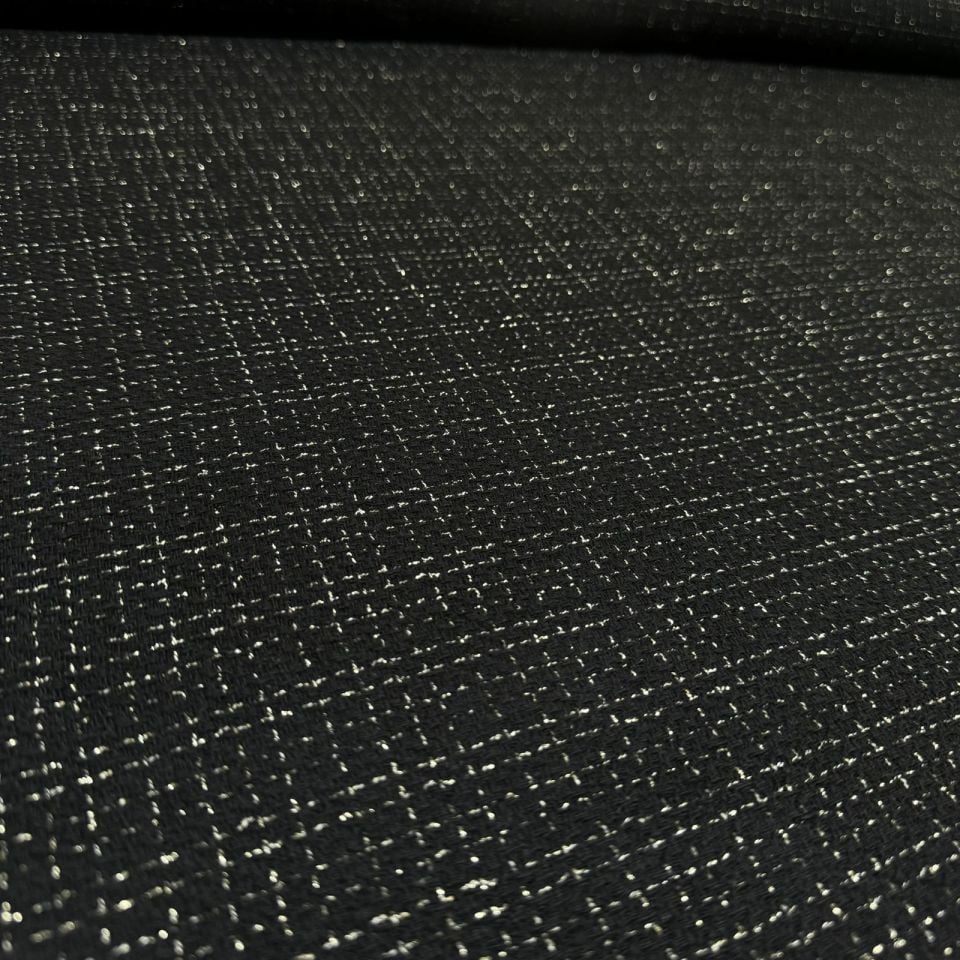 Tüvit Şanel Kumaş Siyah Renk Sim Desenli