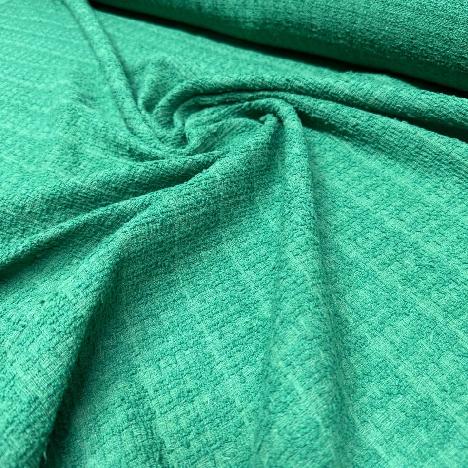 Tüvit Desenli Şanel Kumaş Yeşil Renkli