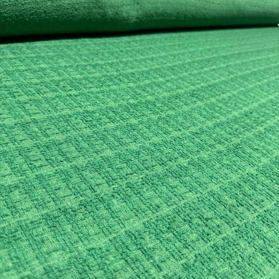 Tüvit Desenli Şanel Kumaş Yeşil Renkli