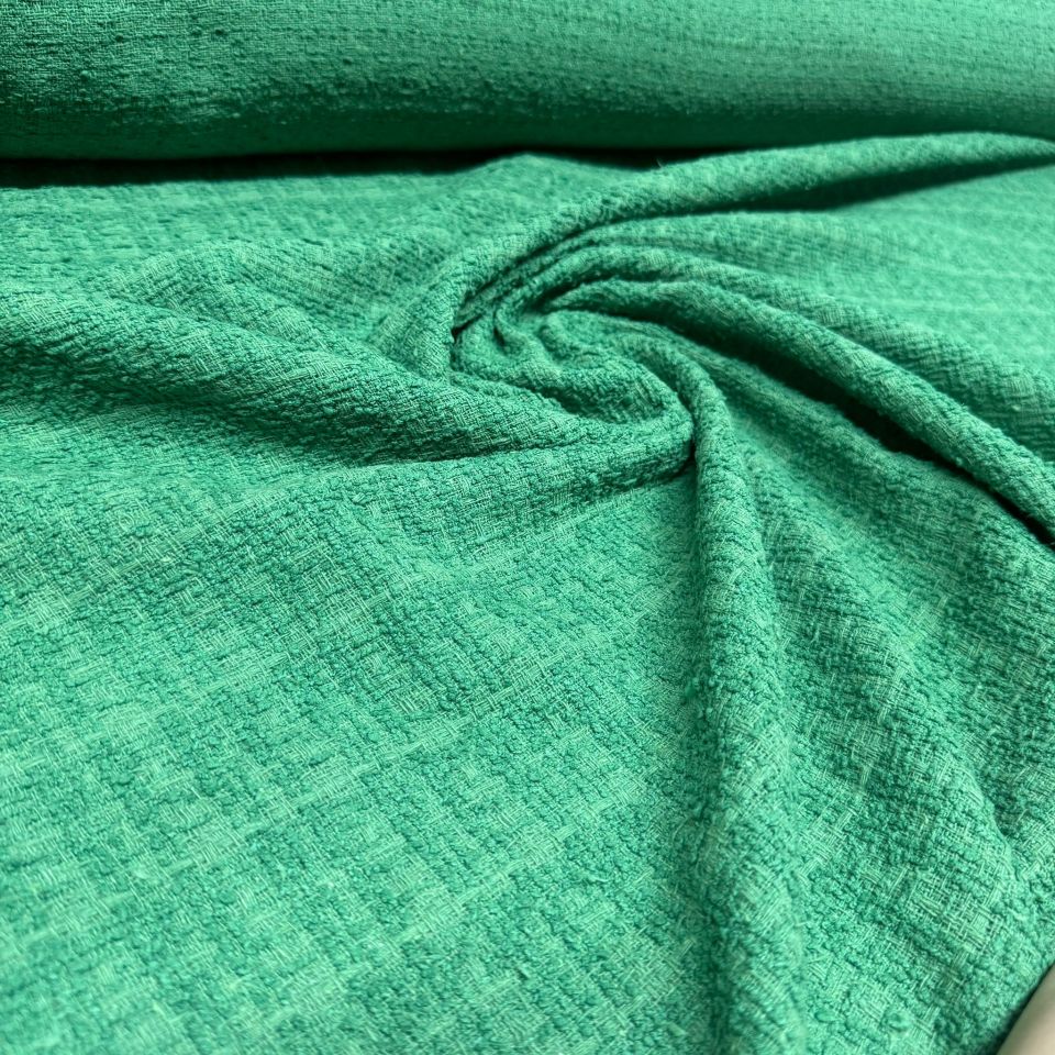 Tüvit Desenli Şanel Kumaş Yeşil Renkli