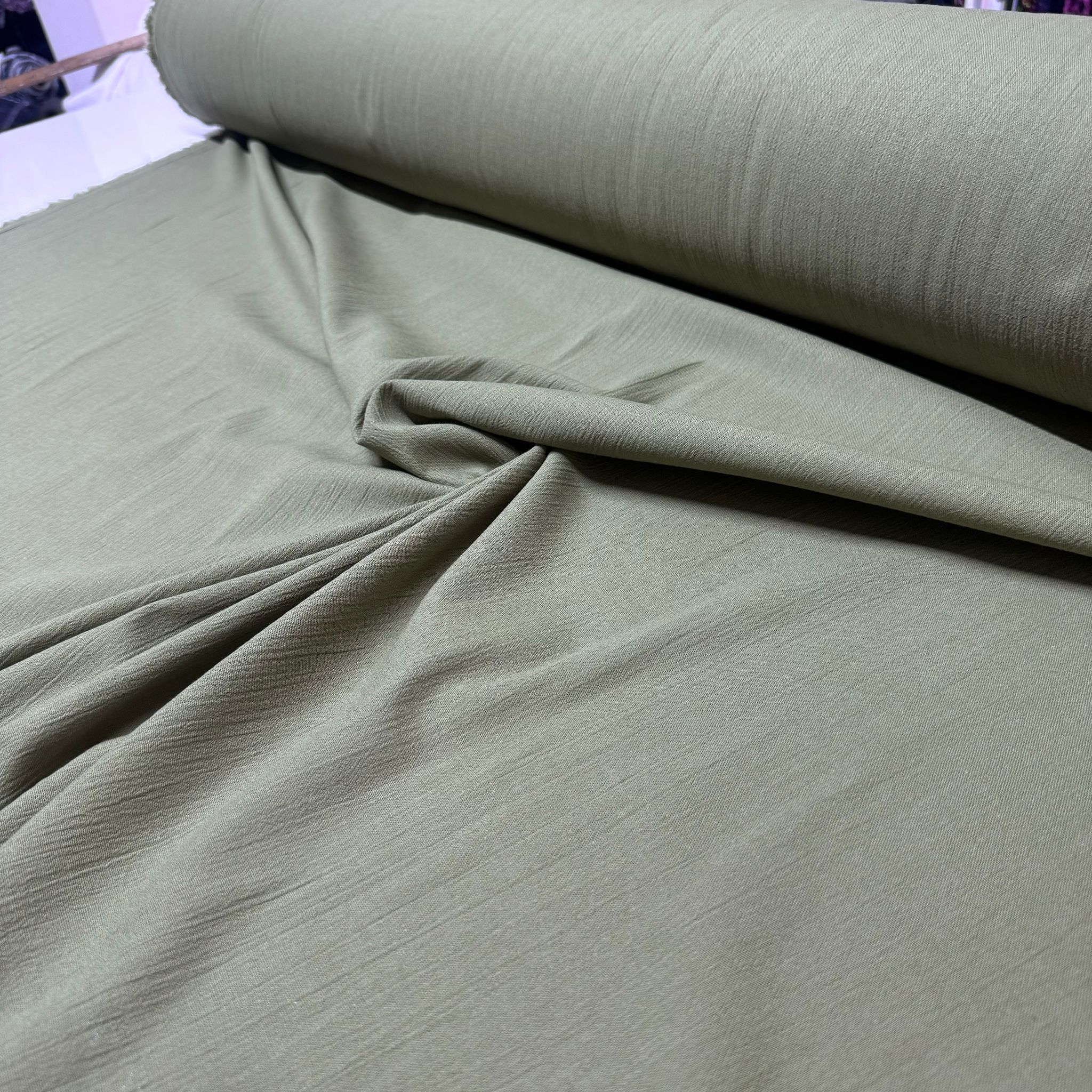 Organik Pamuk Şile Bezi Kumaş Canlı Haki Renk