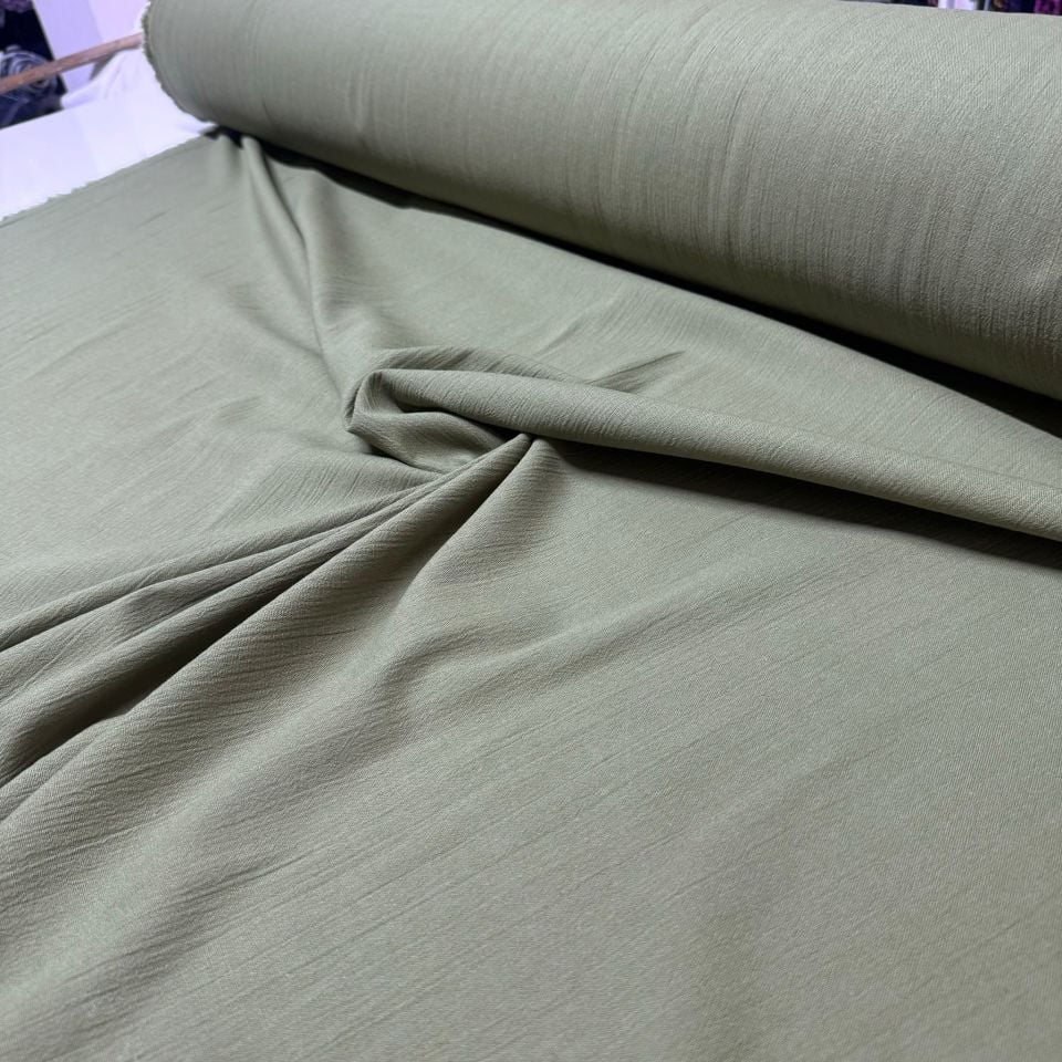 Organik Pamuk Şile Bezi Kumaş Canlı Haki Renk