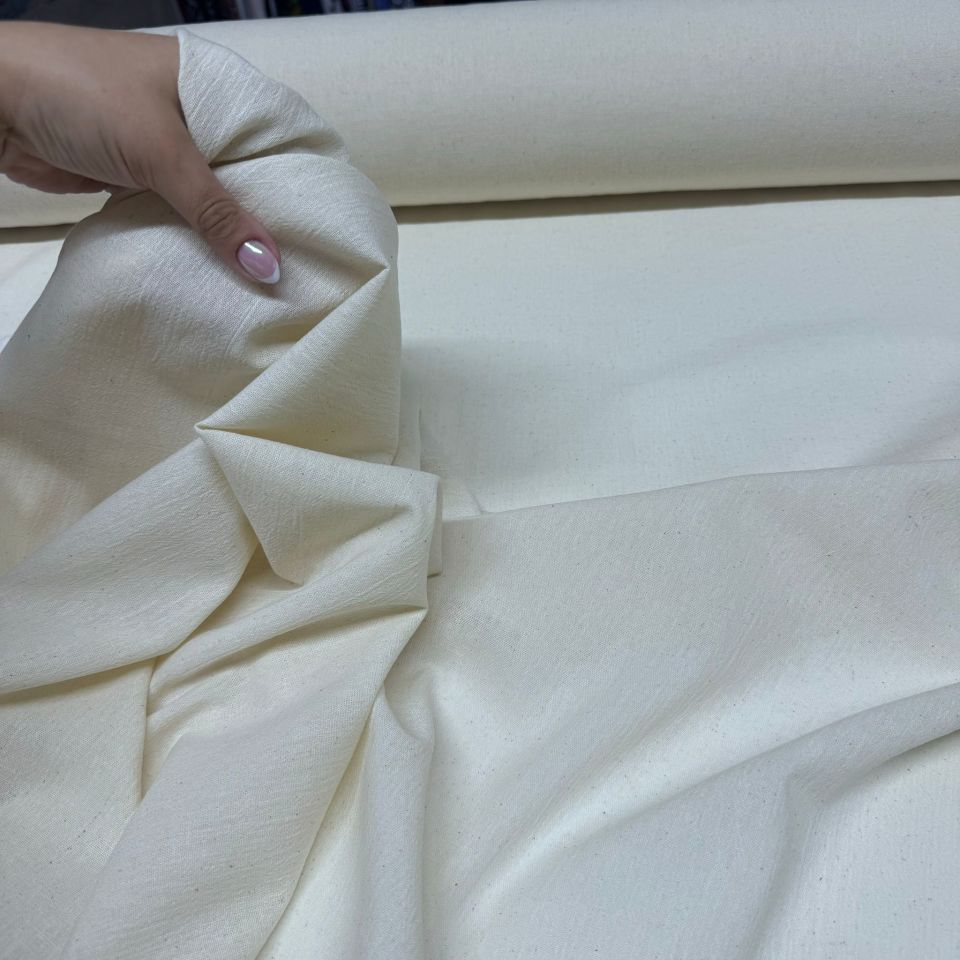 Organik Pamuk Şile Bezi Kumaş Ekru Renk