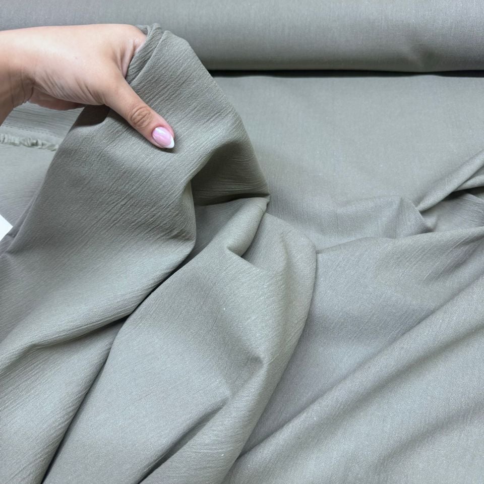 Organik Pamuk Şile Bezi Kumaş Haki Renk