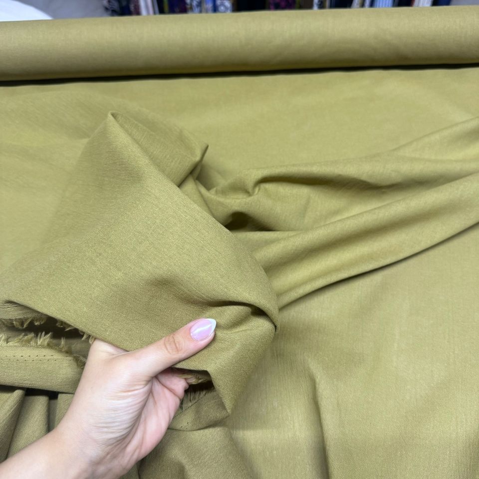 Organik Pamuk Şile Bezi Kumaş Mint/Haki