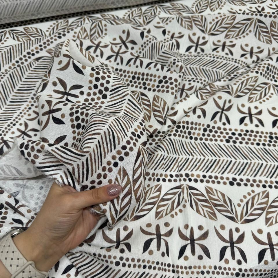 Organik Pamuk Şile Bezi Kumaş %100 Pamuk Etnik Desenli