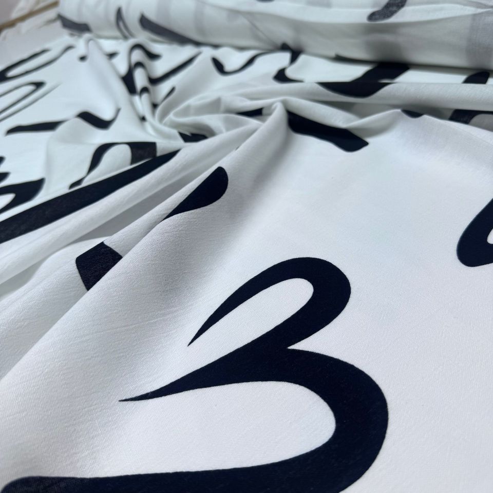 Organik Pamuk Şile Bezi Kumaş %100 Pamuk Siyah Beyaz Desenli