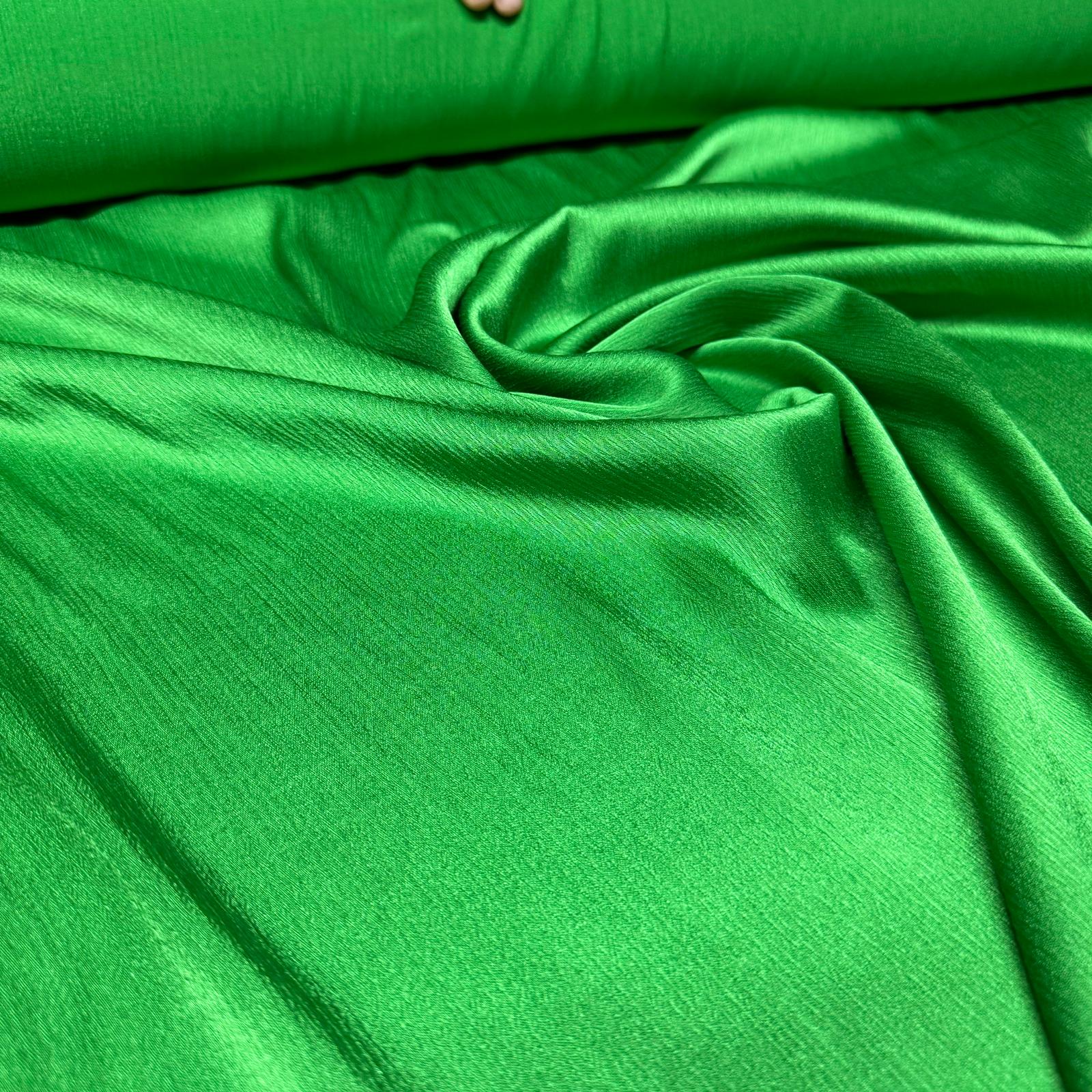 Pamuk Saten Viskon Kumaş Çift En Parlak Canlı Yeşil