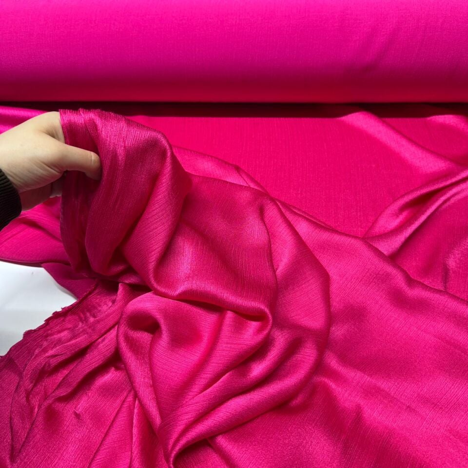 Pamuk Saten Viskon Kumaş Çift En Parlak Şeker Pembe