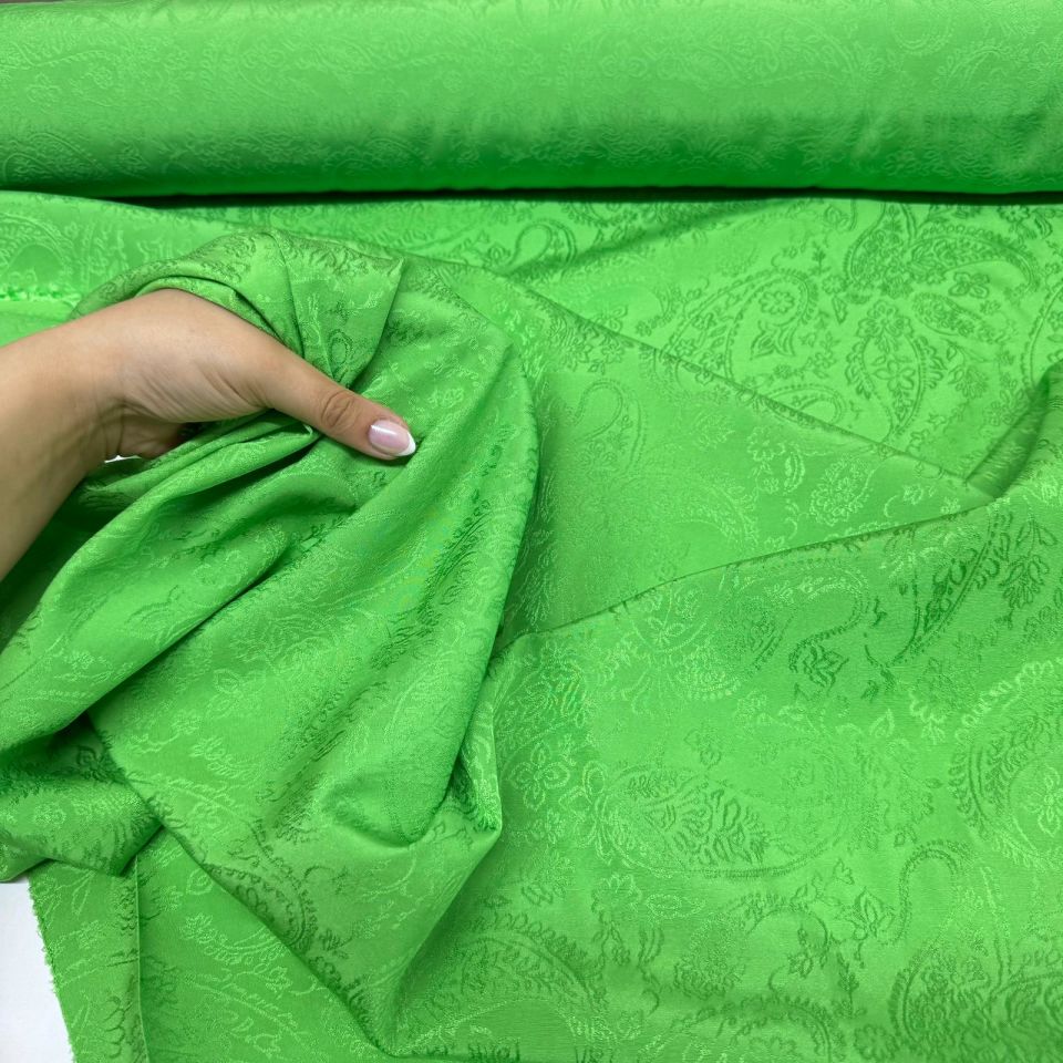 Fıstık Yeşili Saten Dokuma Kumaş Parlak En 150 cm