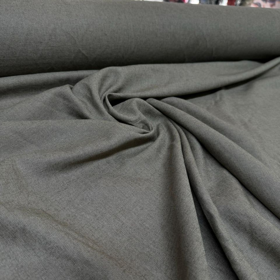 Keten Viskon Kumaş %100 Pamuk Haki Renk