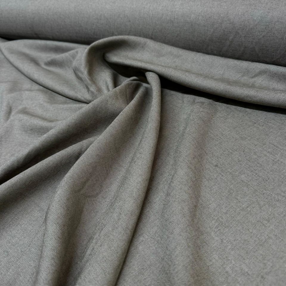 Keten Viskon Kumaş %100 Pamuk Haki Renk